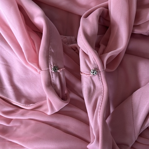 David’s Bridal Cowl Back Mesh Bridesmaid Dress Size 20 Pink - Picture 7 of 11